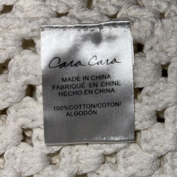 New CARA CARA Roma Cardigan Ivory Navy Crochet Medium - Picture 12 of 14